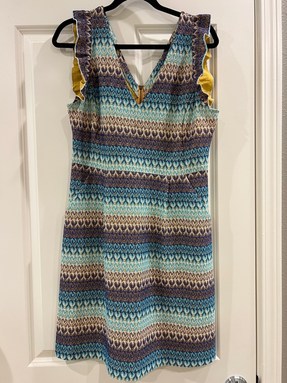 Anthropologie Tabitha Multicolor Textured Lace Sheath Dress – Size 12